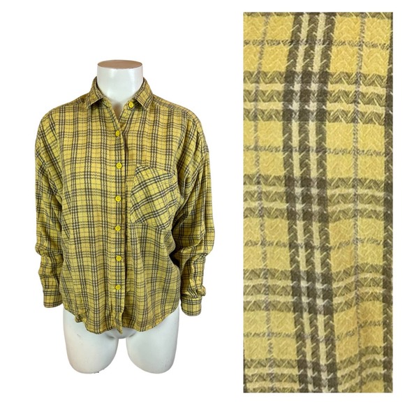 1980s Plaid Checked India Cotton Madras Button Up Shirt / Women’s Medium * - Picture 1 of 4